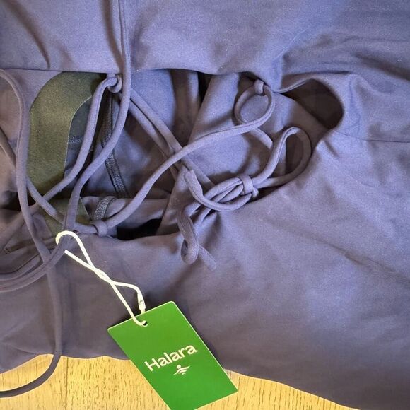 $55 Halara Crossover Ruched Backless Lace Up Split Bodycon size XL - Picture 7 of 8